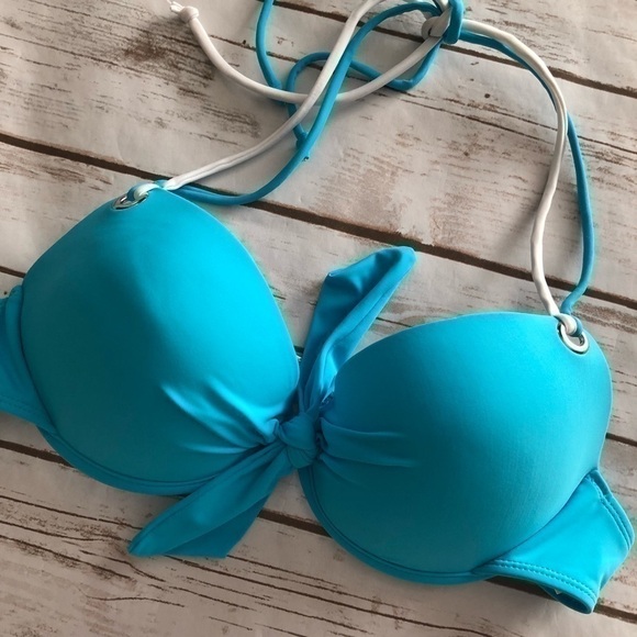 California Waves Sky Blue Push-Up Bikini Top - Picture 2 of 3